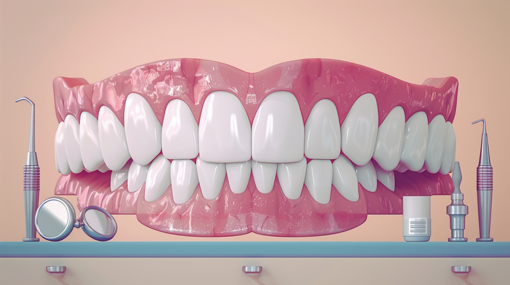 Flat design na interpretasyon ng one-hour teeth whitening